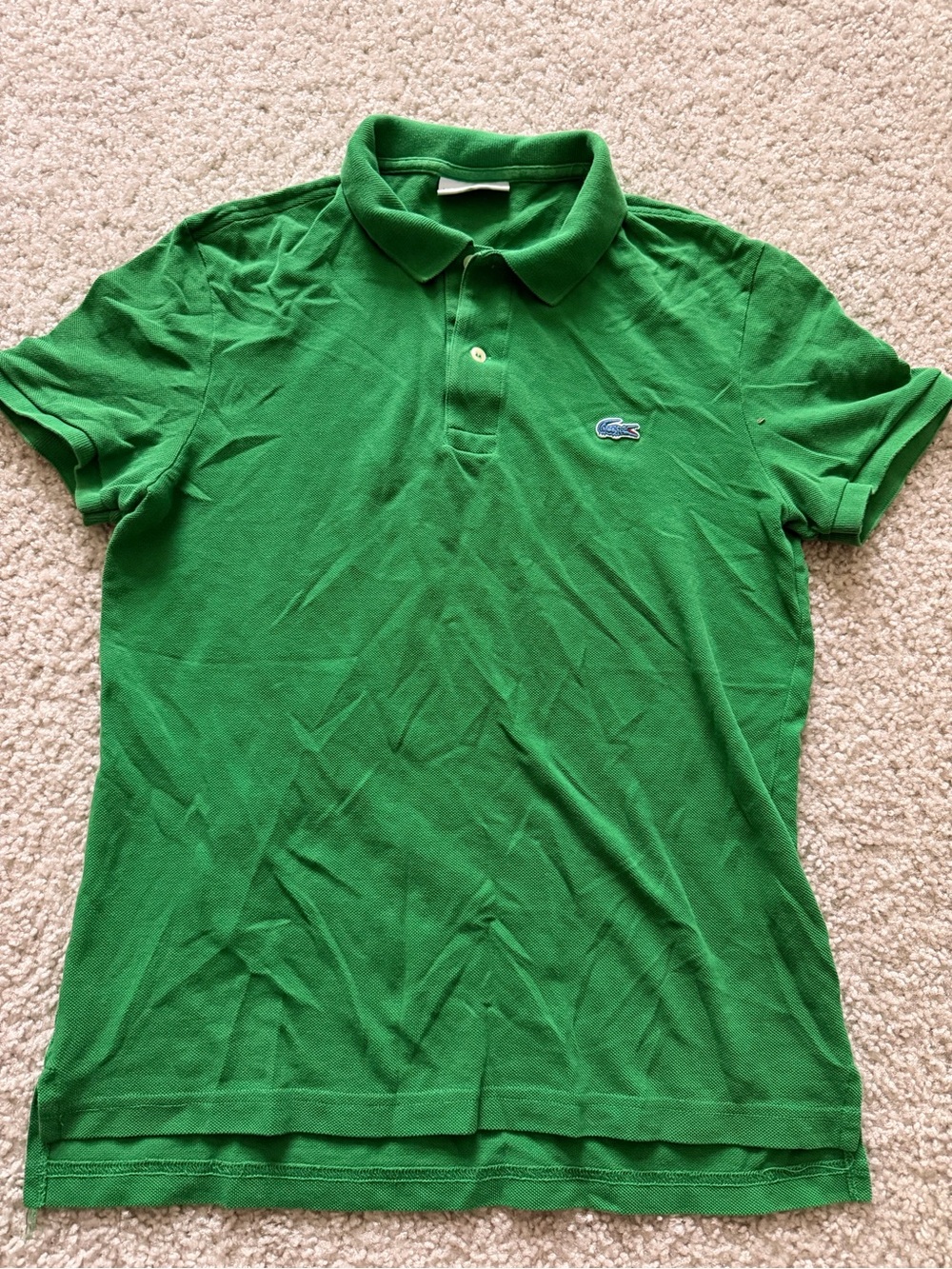 Lacoste Green Men's Polo with Embroidered Crocodile